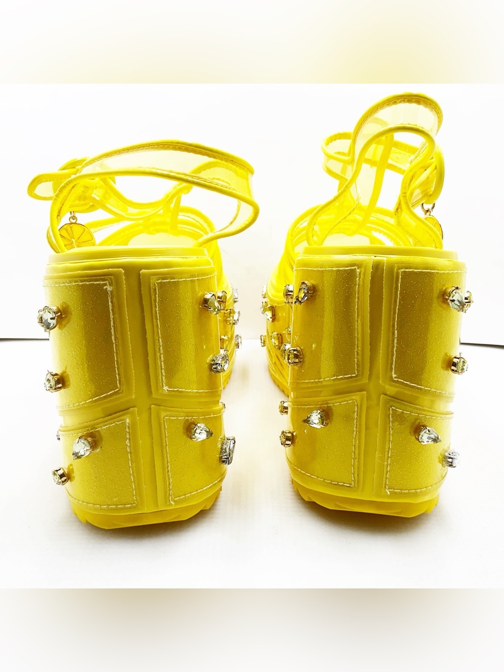{Sugar Thrillz} Lemon Wedge Sugar Rush Jelly Platform Sandals - Picture 5 of 15